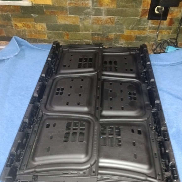 SS # 4 Foldable Black High Density Plastic Storage Bin 23.5 x 15.5 x 8 - Picture 8 of 12